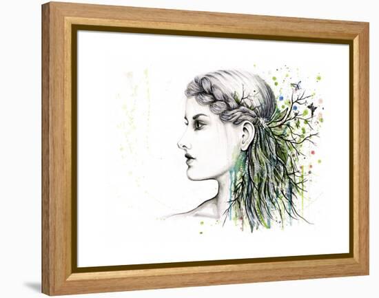 Forest Lover Girl Portrait-Michelle Faber-Framed Premier Image Canvas