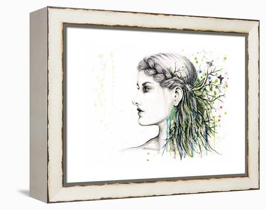 Forest Lover Girl Portrait-Michelle Faber-Framed Premier Image Canvas