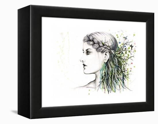 Forest Lover Girl Portrait-Michelle Faber-Framed Premier Image Canvas