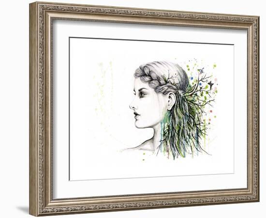 Forest Lover Girl Portrait-Michelle Faber-Framed Giclee Print