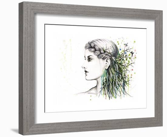 Forest Lover Girl Portrait-Michelle Faber-Framed Giclee Print