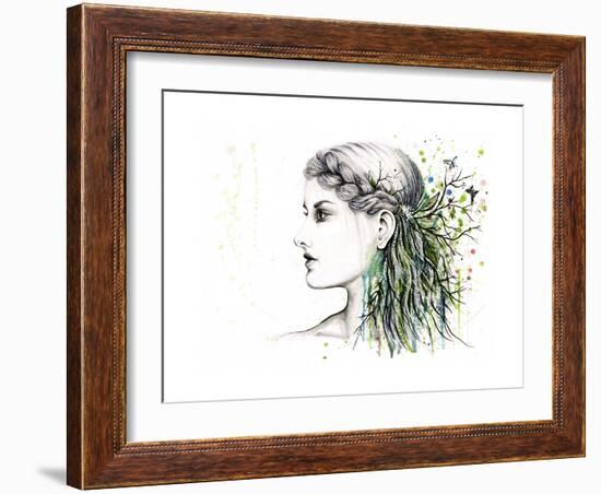 Forest Lover Girl Portrait-Michelle Faber-Framed Giclee Print