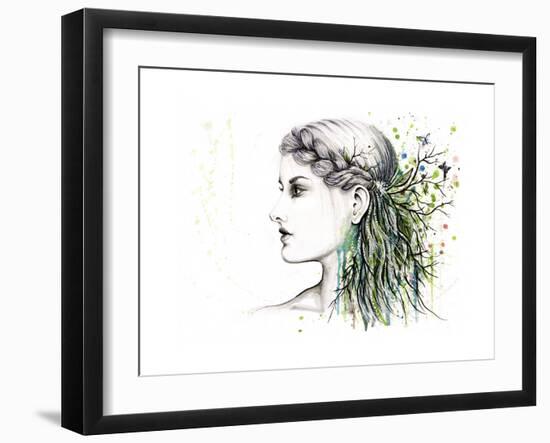 Forest Lover Girl Portrait-Michelle Faber-Framed Giclee Print