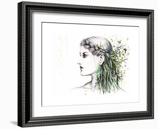 Forest Lover Girl Portrait-Michelle Faber-Framed Giclee Print