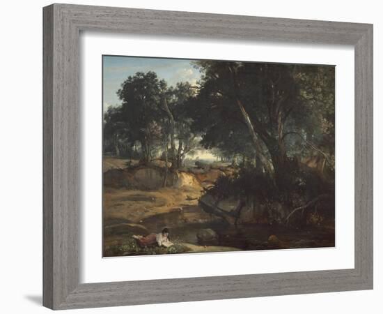 Forest of Fontainebleau, 1834-Jean-Baptiste-Camille Corot-Framed Giclee Print