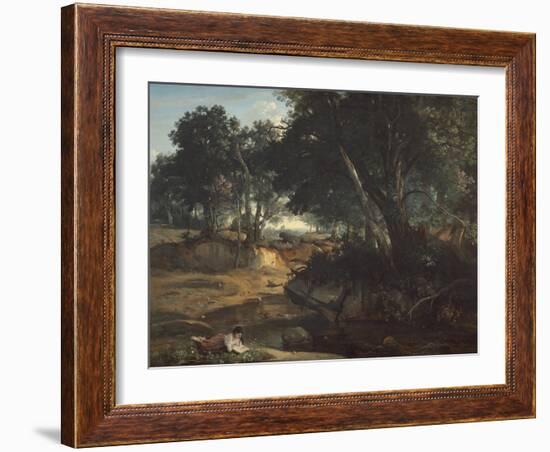 Forest of Fontainebleau, 1834-Jean-Baptiste-Camille Corot-Framed Giclee Print