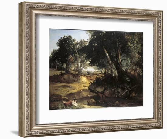 Forest of Fontainebleu-Jean-Baptiste-Camille Corot-Framed Art Print