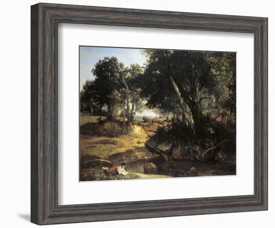 Forest of Fontainebleu-Jean-Baptiste-Camille Corot-Framed Art Print