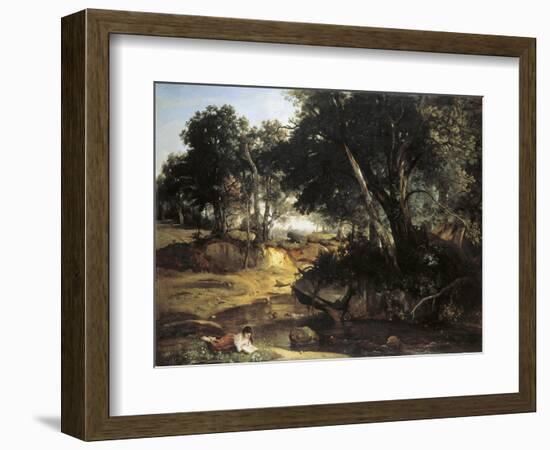 Forest of Fontainebleu-Jean-Baptiste-Camille Corot-Framed Art Print