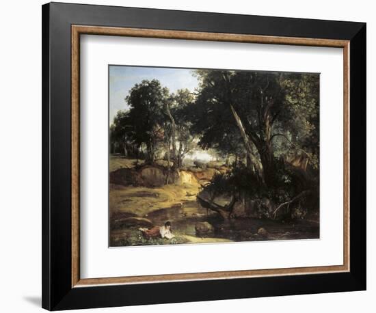 Forest of Fontainebleu-Jean-Baptiste-Camille Corot-Framed Art Print