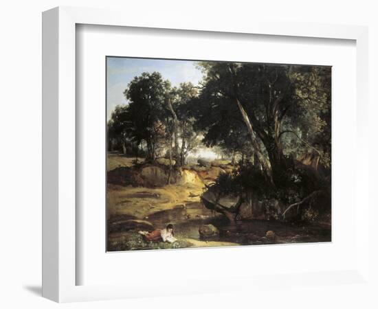 Forest of Fontainebleu-Jean-Baptiste-Camille Corot-Framed Art Print