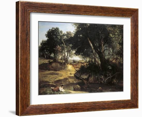 Forest of Fontainebleu-Jean-Baptiste-Camille Corot-Framed Art Print