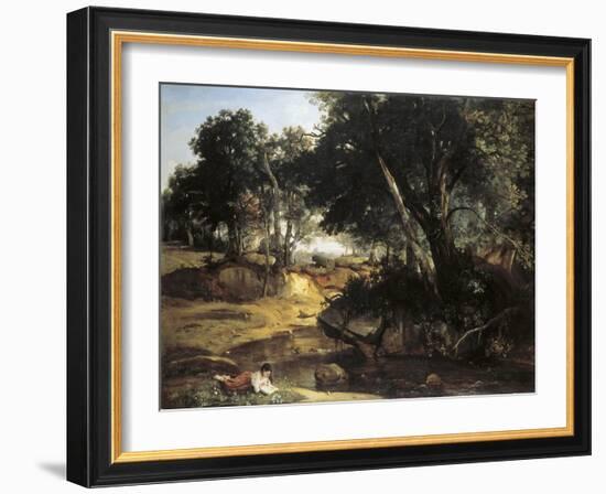 Forest of Fontainebleu-Jean-Baptiste-Camille Corot-Framed Art Print