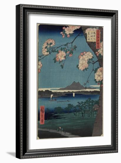 Forest of Suijin Shrine and Masaki on the Sumida River, August 1856-Utagawa Hiroshige-Framed Giclee Print