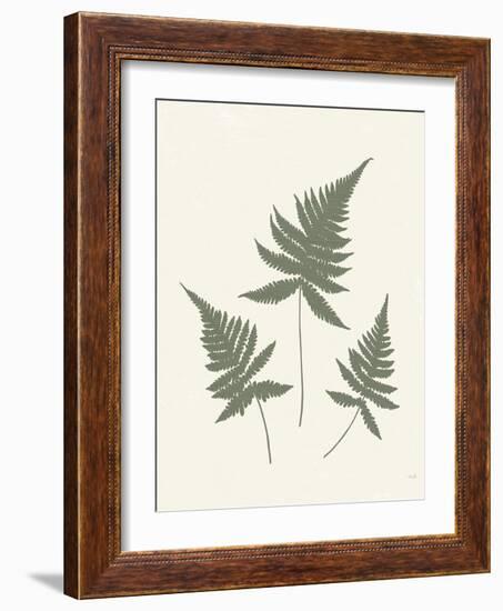 Forest Shadows IV Green on Cream Crop-Moira Hershey-Framed Art Print