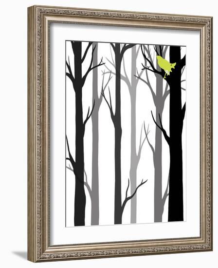 Forest Silhouette II-Erica J^ Vess-Framed Art Print