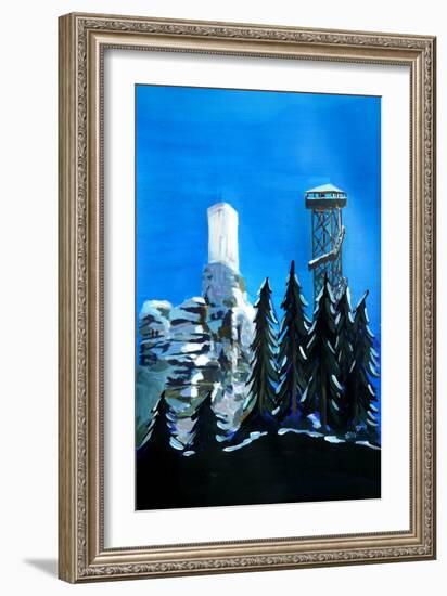 Forest with Castle Ruins-Markus Bleichner-Framed Art Print