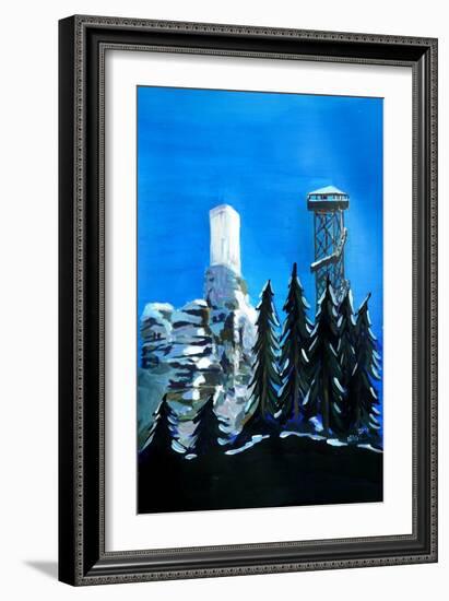 Forest with Castle Ruins-Markus Bleichner-Framed Art Print