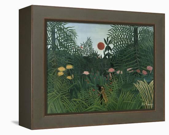 Foret Vierge au Soleil Couchant-Henri Rousseau-Framed Premier Image Canvas