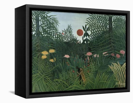 Foret Vierge au Soleil Couchant-Henri Rousseau-Framed Premier Image Canvas