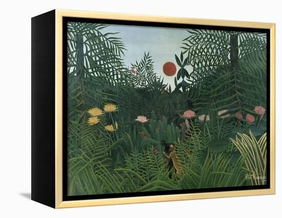 Foret Vierge au Soleil Couchant-Henri Rousseau-Framed Premier Image Canvas