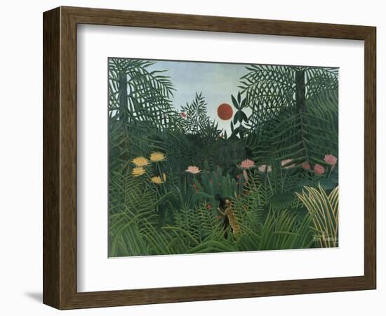 Foret Vierge au Soleil Couchant-Henri Rousseau-Framed Premium Giclee Print