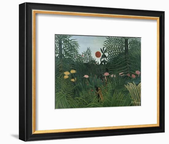 Foret Vierge au Soleil Couchant-Henri Rousseau-Framed Premium Giclee Print