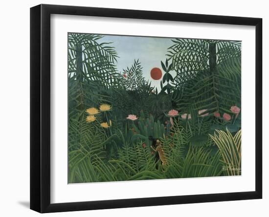 Foret Vierge au Soleil Couchant-Henri Rousseau-Framed Giclee Print