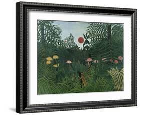 Foret Vierge au Soleil Couchant-Henri Rousseau-Framed Giclee Print