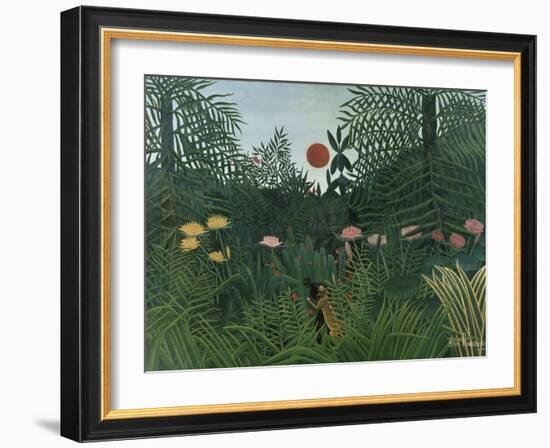 Foret Vierge au Soleil Couchant-Henri Rousseau-Framed Giclee Print