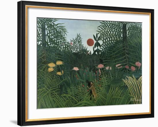 Foret Vierge au Soleil Couchant-Henri Rousseau-Framed Giclee Print