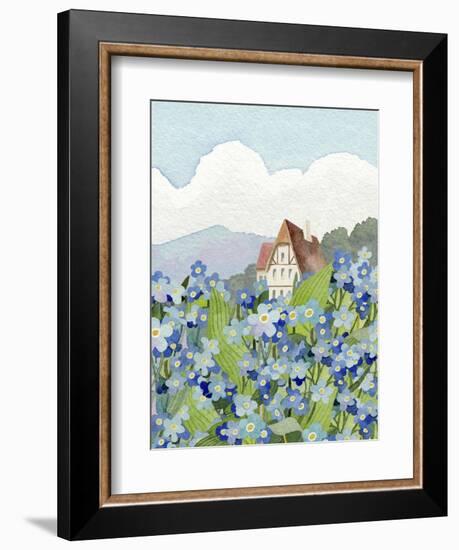 Forget-Me-Not Cottage-Linda Braucht-Framed Giclee Print