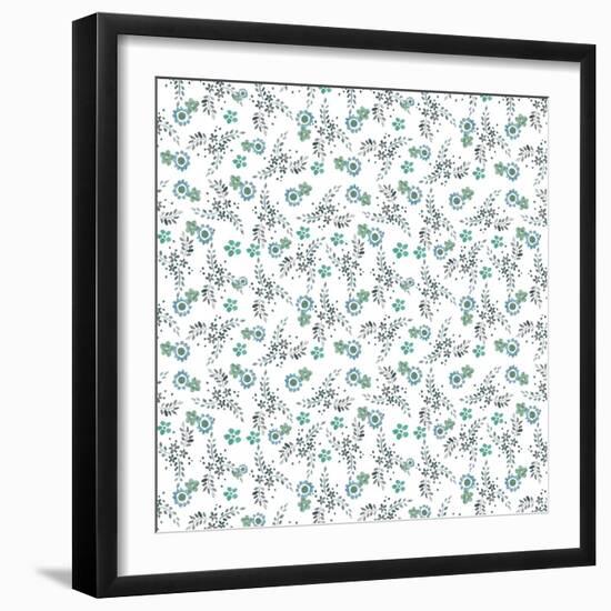 Forget Me Nots on Cream Background-Effie Zafiropoulou-Framed Giclee Print