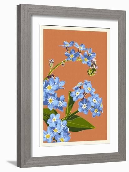 Forget-Me-Nots-Lantern Press-Framed Art Print