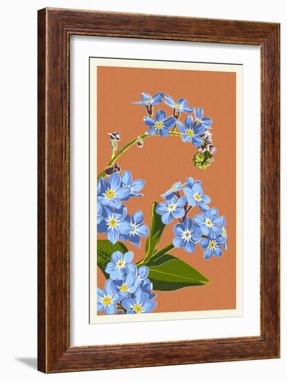 Forget-Me-Nots-Lantern Press-Framed Art Print