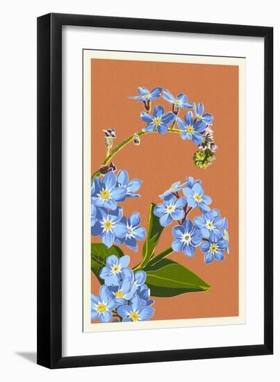 Forget-Me-Nots-Lantern Press-Framed Art Print