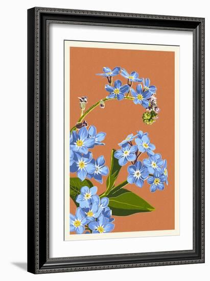 Forget-Me-Nots-Lantern Press-Framed Art Print