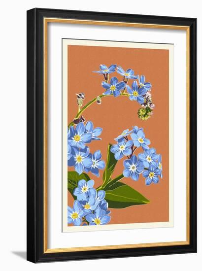 Forget-Me-Nots-Lantern Press-Framed Art Print