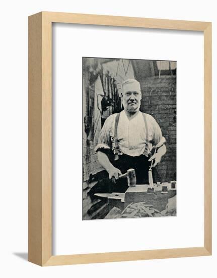 'Forging a Blade', c1917-Unknown-Framed Photographic Print