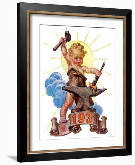 "Forging a New Year,"December 27, 1930-Joseph Christian Leyendecker-Framed Giclee Print