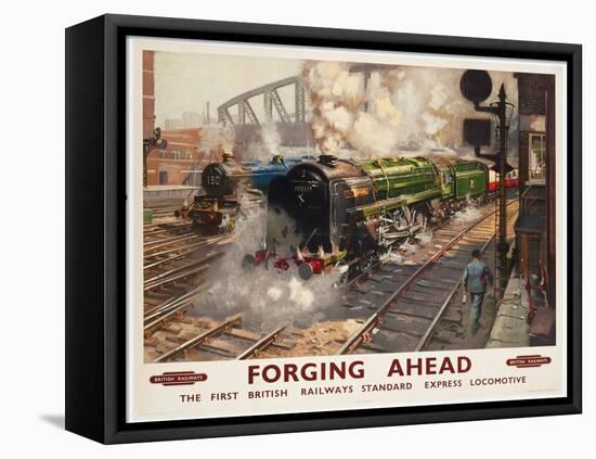 Forging Ahead, the First British Railways Standard Express Locomotive, 1950 (Colour Lithograph)-Terence Cuneo-Framed Premier Image Canvas