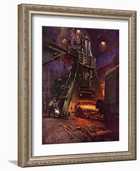 Forging Hammer at the International Nickel Company's Huntington, West Virginia Works (Colour Litho)-Terence Cuneo-Framed Giclee Print