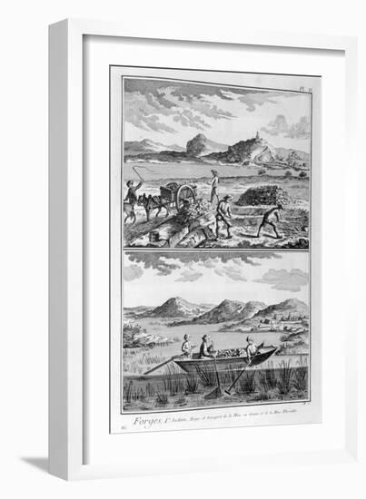 Forging Mills, Transport to the Mine, 1751-1777-null-Framed Giclee Print