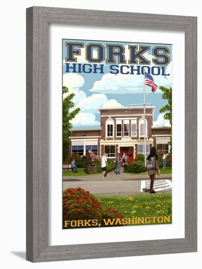 Fork High School, Washington-Lantern Press-Framed Art Print