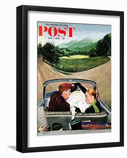 "Fork in the Road" Saturday Evening Post Cover, July 7, 1956-George Hughes-Framed Giclee Print