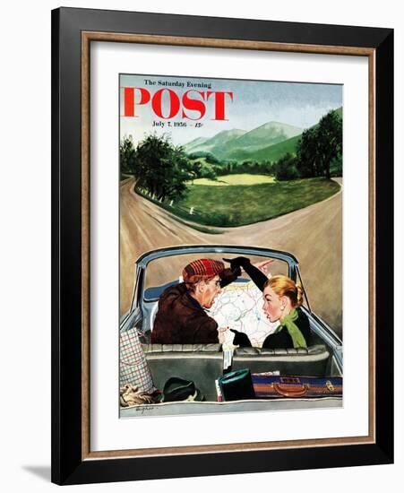 "Fork in the Road" Saturday Evening Post Cover, July 7, 1956-George Hughes-Framed Giclee Print