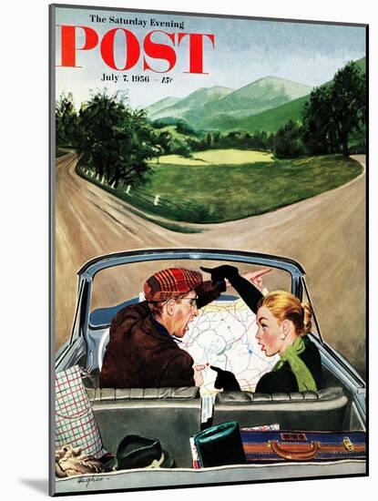 "Fork in the Road" Saturday Evening Post Cover, July 7, 1956-George Hughes-Mounted Giclee Print