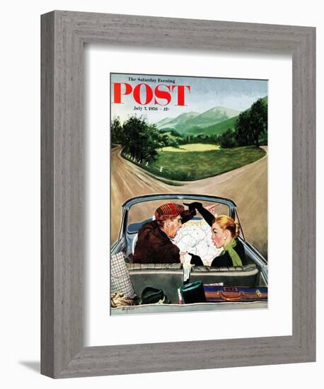 "Fork in the Road" Saturday Evening Post Cover, July 7, 1956-George Hughes-Framed Giclee Print