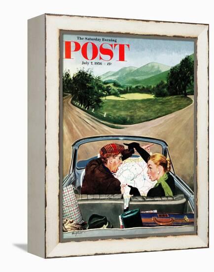 "Fork in the Road" Saturday Evening Post Cover, July 7, 1956-George Hughes-Framed Premier Image Canvas