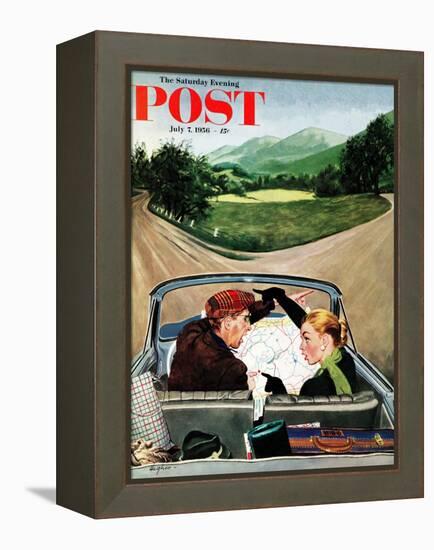 "Fork in the Road" Saturday Evening Post Cover, July 7, 1956-George Hughes-Framed Premier Image Canvas